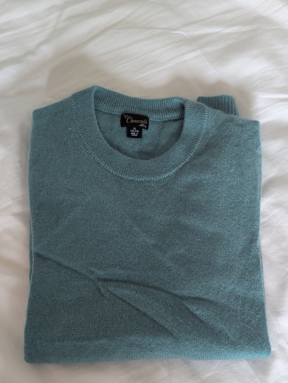 Crewcuts Teal Cashmere Crewneck Sweater
